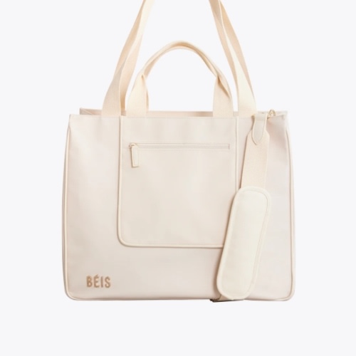 BÉIS 'The East To West Tote' in Beige - Recycled Travel Tote Bag