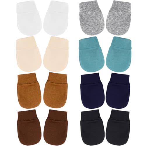 BQUBO Newborn Infant Toddler Mittens No Scratch Cotton Elastic Wrist Gloves Hypoallergenic for 0-6 Months Baby Boys Girls
