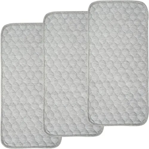 BlueSnail Quilted Thicker Waterproof Changing Pad Liners 3 Count(Gray)