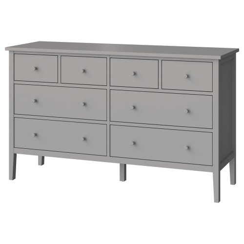 GULLABERG Chest of 8 drawers - gray/anchor/unlock-function 168x48x100 cm (66 1/8x18 7/8x39 3/8 ")