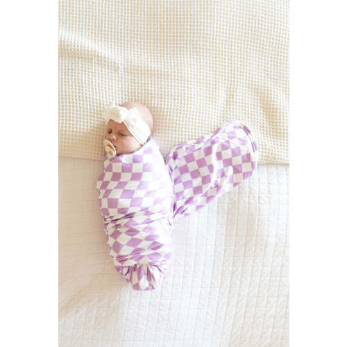 LIGHT PURPLE + WHITE CHECKER | SWADDLE