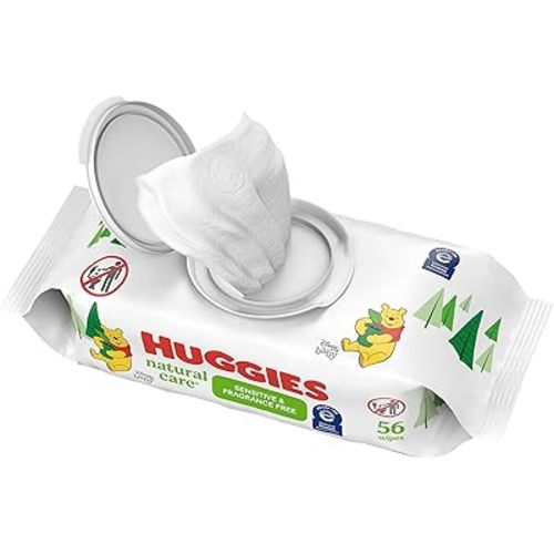 Huggies Natural Care Sensitive Baby Wipes, Unscented, Hypoallergenic, 6 Flip-Top Packs (288 Wipes Total)