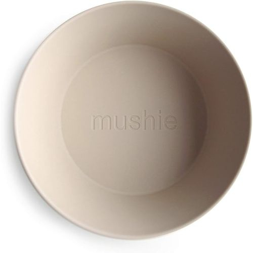 mushie Round Dinnerware Bowls for Kids | Made in Denmark, Set of 2 (Vanilla)