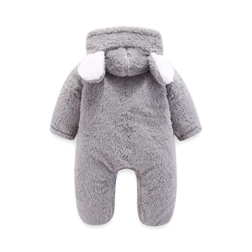 Baby Boy Girls Winter Warm Rompers Unisex Fleece Outfits Bodysuits Baby Winter Girls Boys Clothes Warm Animal Overall Rompers Jumpsuit Gray 0-3 Months
