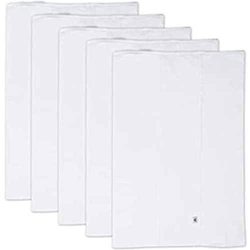 HonestBaby unisex baby 5-Pack Organic Cotton Knit Burp Cloths Bandana, Bright White, One Size US