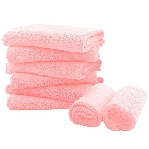 8 Pack Large Burp Cloths for Baby - 20" by 10" Ultra Absorbent Burping Cloth, Hand Washcloths, Newborn Towel - Milk Spit Up Rags - Burpy Cloths for Unisex, Boy, Girl - Burp Cloths Set(Pink)