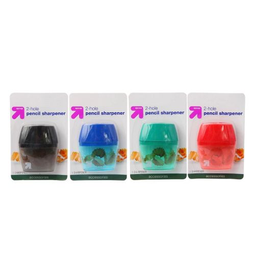 Pencil Sharpener 2 Hole 1ct (colors May Vary) - Up&up™: School Supplies, Handheld, Non-powered, Abs & Steel, 2 Year Warranty