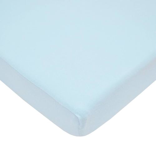 American Baby Company 100% Natural Cotton Fitted Pack and Play Sheet 39" x 27" - Soft & Breathable Pack N Play Sheet for Playpen, Playard & Mini Crib Mattress, Blue, for Boys & Girls