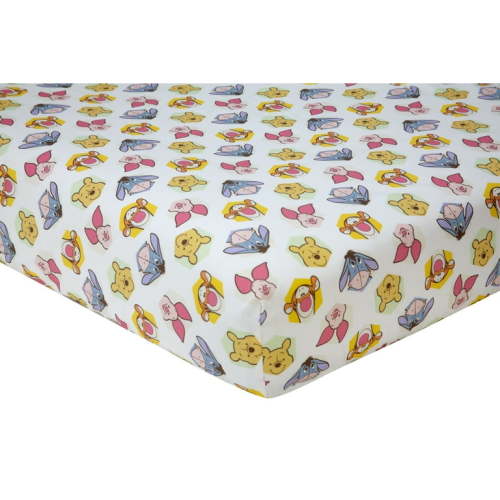 Disney 100% Cotton Fitted Crib Sheets, Winnie The Pooh Peeking