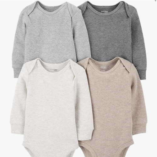 Simple Joys by Carter's Baby 4-Pack Long-Sleeve Thermal Bodysuit