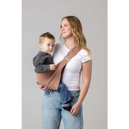 Mabē Monarch Toddler Sling Carrier – Ergonomic Hip Carry Support for Toddlers – Adjustable and Breathable Sling for Easy Up/Down & Comfortable Holding (16–45 lbs, Mocha)