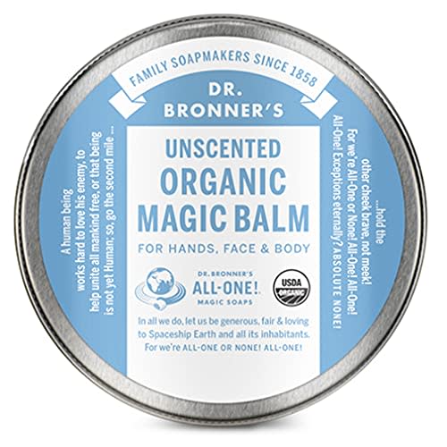 Dr. Bronner's - Organic Magic Balm (Baby Unscented, 2 Ounce) - Made with Organic Beeswax & Hemp Oil, Moisturizes & Soothes Hands, Face and Body, Relieves Dry Skin, Helps Prevent Diaper Rash