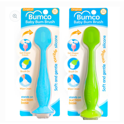 Bumco 2-Pack Full-Size Baby Bum Brush Bundle (Blue/Green)