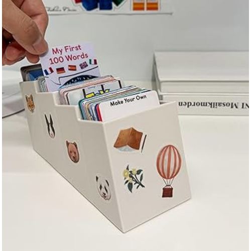 Card Holder 160 Cards Capacity for Yoto Cards Desktop Organizer Card Storage Case Yoto Accesories for Kids, Cream Color