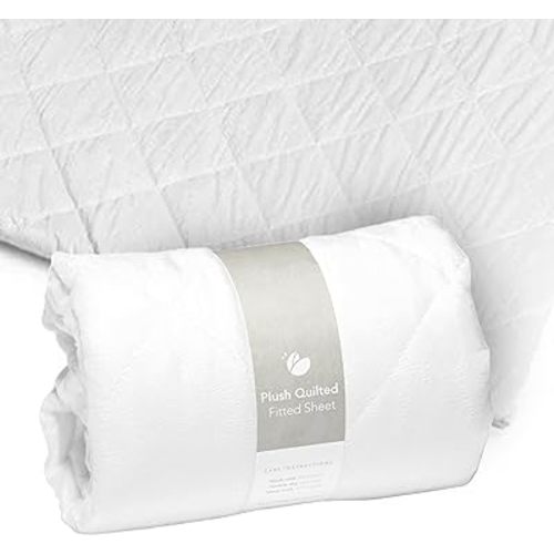 Guava Lotus Travel Crib Sheet | Plush Quilted Fitted Sheet with Manufacturer-Approved Fit | Soft and Breathable Crib Sheet for Your Baby's Comfort | Unisex Sheet for Infants and Toddlers