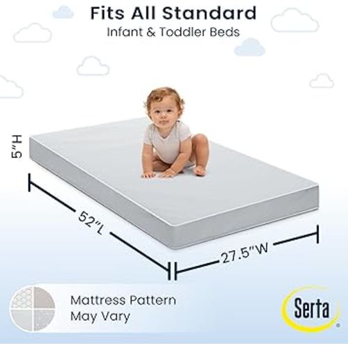 Amazon.com : Serta Perfect Start Limited Dual Sided Baby Crib Mattress and Toddler Mattress, Breathable Fiber Core, GREENGUARD Gold Certified, Waterproof, 7 Year Warranty, Made in USA : Baby