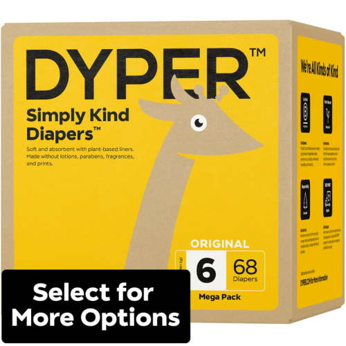 DYPER Simply Kind Diapers, Remarkably Soft, Size 6, 68 Count (Select For More Options)