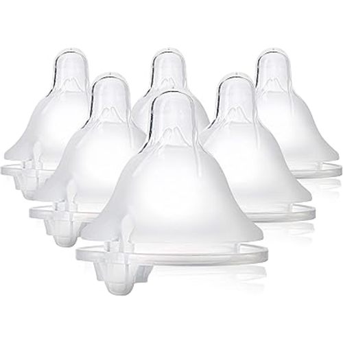 Evenflo Feeding Piece of 6 Balance Plus Wide Neck Nipples for The Balance Plus Wide Neck Baby Bottles, 0 Months and Up