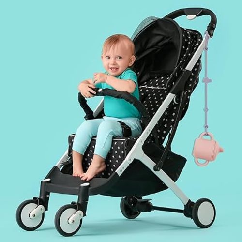 Toy Safety Straps, Silicone Pacifier Clips, 4Pack Adjustable Straps for Strollers, High Chair, Shopping Cart (Set 4)