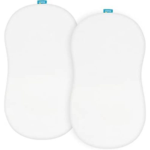 100% Cotton Bassinet Sheets Compatible with Halo Bassinest Swivel, Flex, Glide, Premiere & Luxe Series Sleeper, 2 Pack, Ultra Soft Bassinet Sheet for Baby, White
