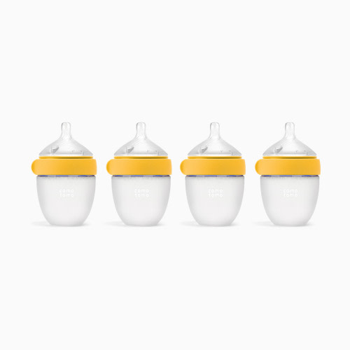 Comotomo Silicone Baby Bottle 2.0 - Yellow, 5 Oz, 4