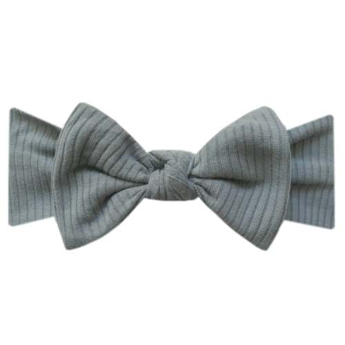 Rib Knit Headband Bow - Moss