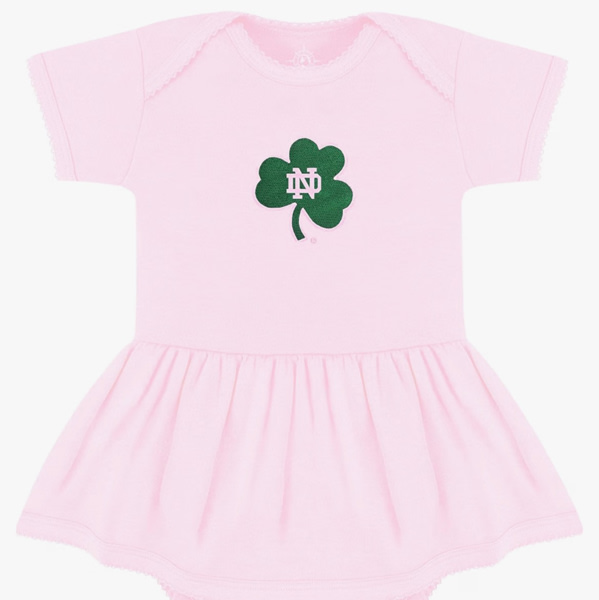 College Baby NCAA Picot Bodysuit Dress Short Sleeve, for Girls, (0-24 Mos)