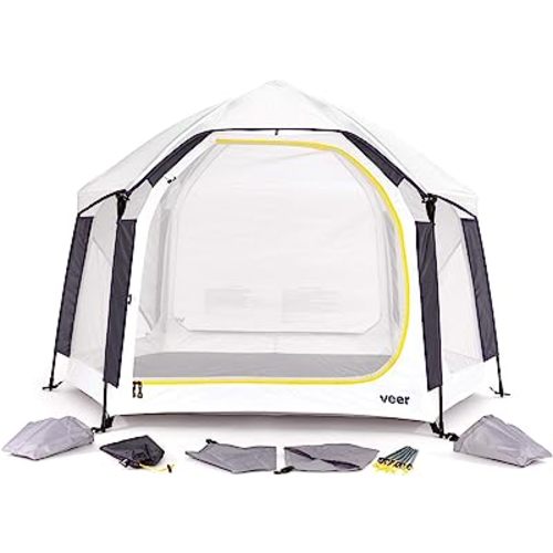 Veer Basecamp | JPMA Certified Portable Pop Up Play Yard/Play Pen for Babies, Toddlers and Kids | Indoor and Outdoor Use | Shade Canopy | Keeps Bugs Out | Playard Safety Certified