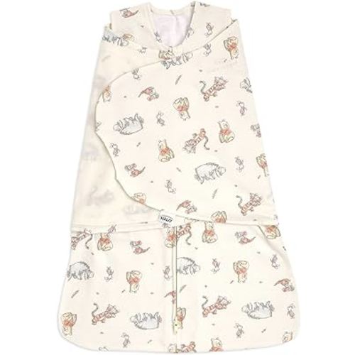 HALO Disney 100% Cotton Sleepsack Swaddle, 3-Way Adjustable Wearable Blanket, TOG 1.5, Winnie Frolic, Newborn, 0-3 Months