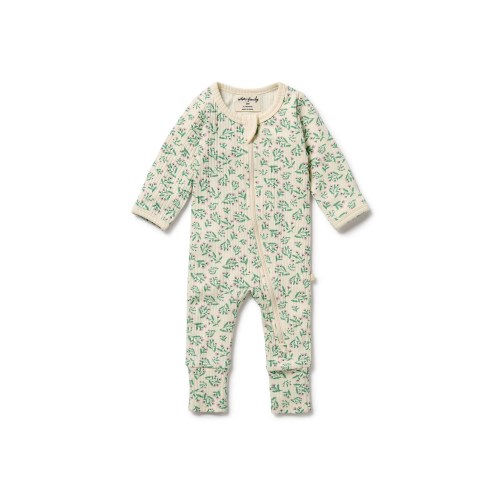 Wilson & Frenchy Periwinkle Organic Zipsuit With Feet | David Jones