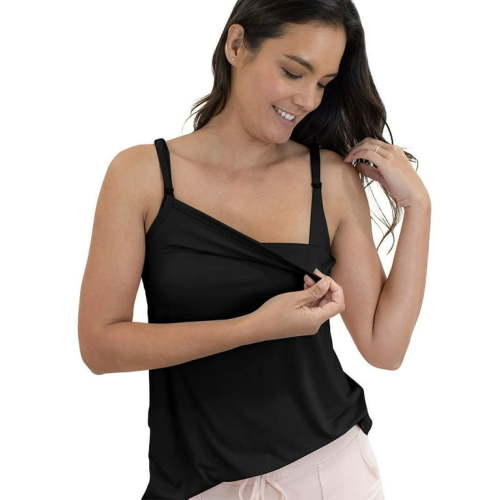 Bamboo Lounge Around Nursing & Maternity Tank | Black