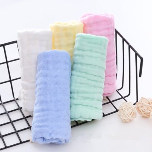 Asung Baby Muslin Washcloths Muslin Cotton Baby Wipes 5 Pack Absorbent Face Towel 10x10 inch