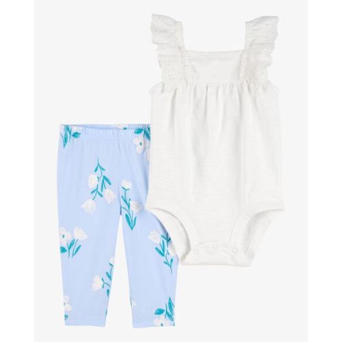 Baby 2-Piece Eyelet Flutter Bodysuit Pant Set - Carter's | Carter's