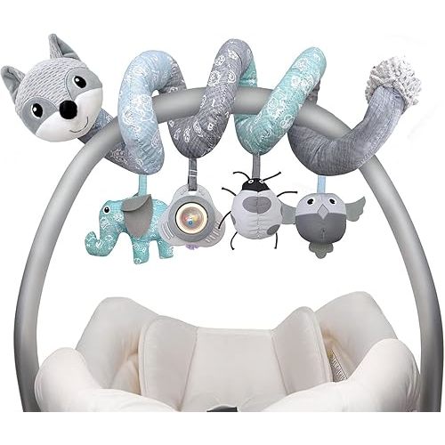 Car Seat Toys for Babies 0-6 Months Boys Girls Newborn Toys Stroller Toy, Carseat Toys Hanging Baby Infant Toy 0-3 Months for Carseat Stroller Crib with Music Rattle, Baby Gift for 0 3 6 9 12 Months