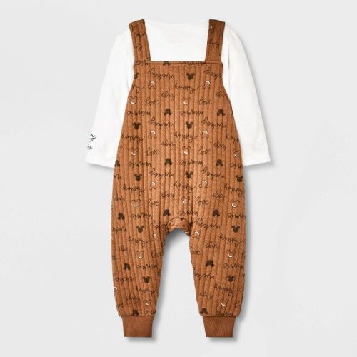 Baby Boys' Mickey Mouse & Friends Solid Top And Bottom Set - Light Brown Newborn