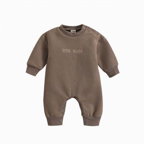 Kogui Infant Boy Clothes Baby Girl Boy Outfit Cutest In the Romper Bodysuit Jumpsuit Fall Outfit 0 3 6 9 12 18 24 Months (Brown,0-3 Months)