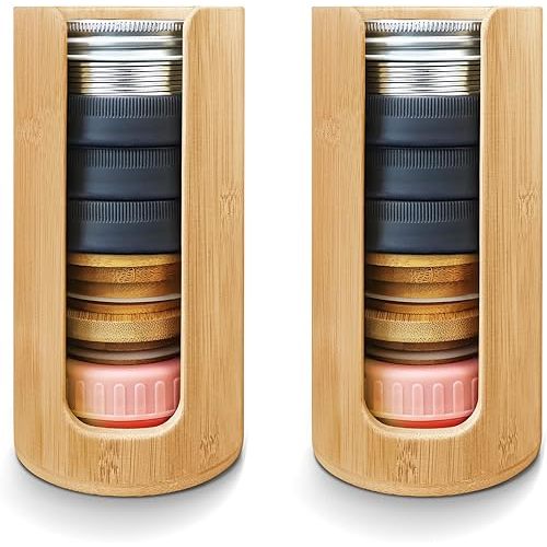 REGULAR Mouth Mason Jar Lid Organizer- Leak-Proof and Space-Saving (2pcs)