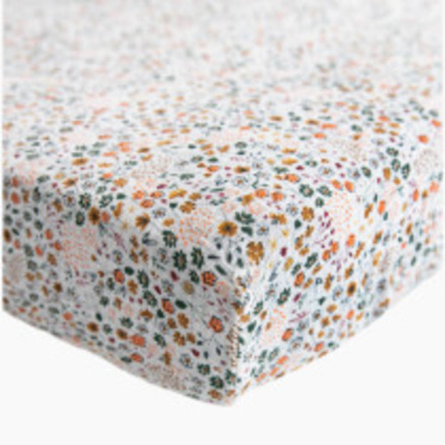 Little Unicorn Cotton Muslin Crib Sheet - Pressed Petals