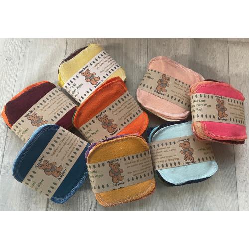 MamaBear Reusable Cloth Mini Wipes (Unpaper) Set - Baker's Dozen - Solids (4"x4")