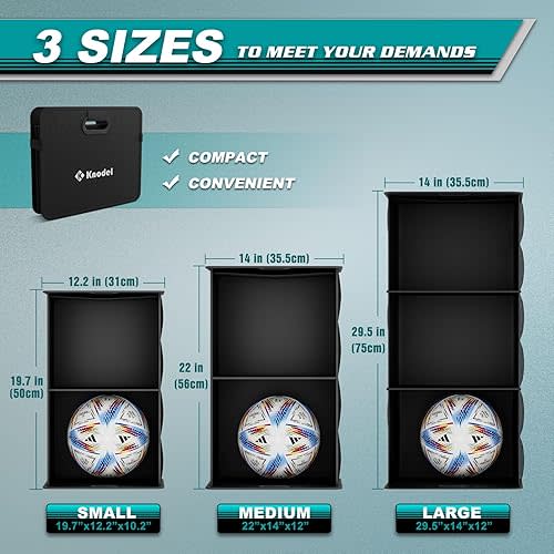 K KNODEL Car Trunk Organizer, Foldable Organizer for Car, Automotive Consoles & Organizers, 3 Compartments Storage with Reinforced Handles (Large, Black)