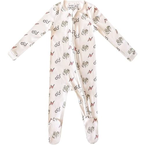Copper Pearl Zip-Up Footie Baby Pajamas: Ultra-Soft Boys Pajamas and Girls Pajamas, Premium Knit Fabric in Stylish Prints, Tag-Free with Two-Way Zipper, Sized Newborn to 24 Months, Harry Potter™