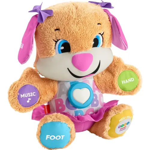 Fisher-Price Baby & Toddler Toy Laugh & Learn Smart Stages Sis Musical Plush with Lights & Phrases for Infants Ages 6+ Months