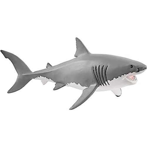 Schleich Wild Life Realistic Great White Shark Figurine - Durable and Educational Ocean Shark Animal Figurine Toy for Play and Imagination for Boys and Girls, Gift for Kids Ages 3+