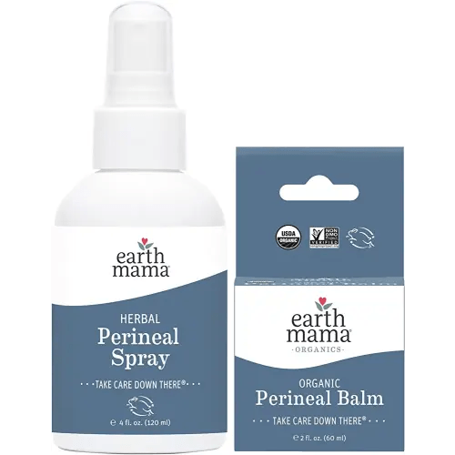 Earth Mama Postpartum Recovery Kit | Take Care Down There® with Organic Perineal Balm & Herbal Perineal Spray, 2-Piece Set