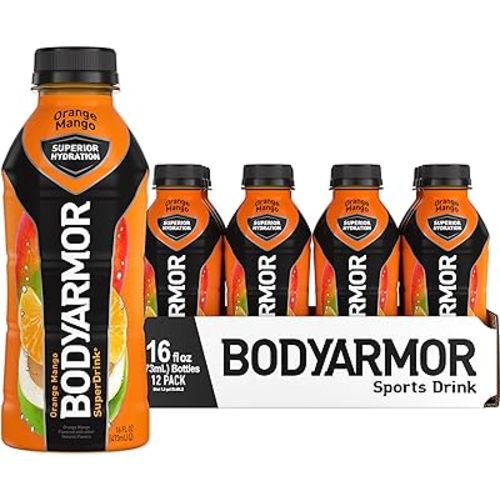 BODYARMOR Sports Drink Sports Beverage, Orange Mango, Natural Flavors With Vitamins, Potassium-Packed Electrolytes, No Preservatives, Perfect For Athletes, 16 Fl Oz (Pack of 12)