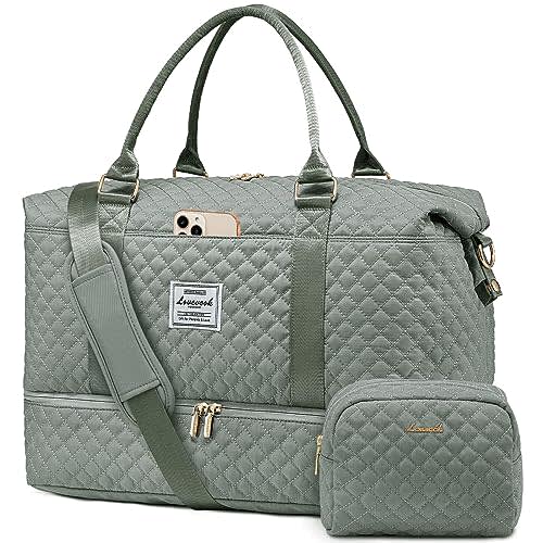 LOVEVOOK Travel Duffle Bag,Weekender Bags for Women with Shoe Compartment，Carry on Overnight Bag with Toiletry Bag,Gym Duffel Bag with Wet Pocket, Hospital Bags for Labor and Delivery
