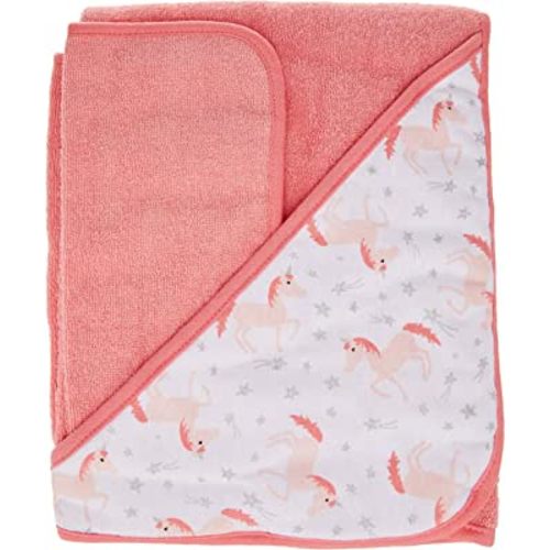 Hudson Baby Unisex Baby Cotton Hooded Towel and Washcloth, Unicorn, One Size