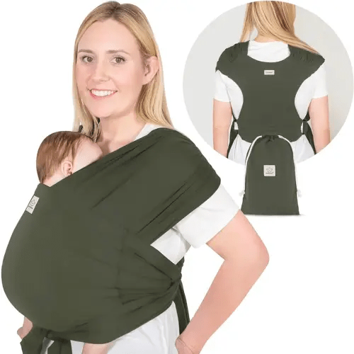 KeaBabies Baby Wrap Carrier Ring Sling - Easy to Wear, Adjustable D-Lite Baby Carrier Newborn to Toddler, Infant Carrying Shirt, Hands Free Bonding, Breathable Fabric Wearing Wrap (Forest)