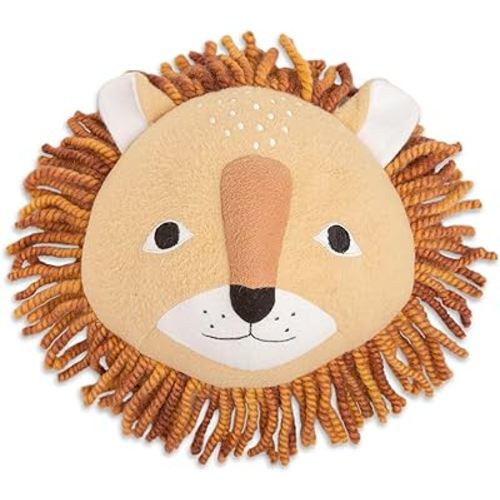 Crane Baby Safari Nursery Décor, Plush Animal Wall Décor for Boys and Girls, Lion, 10" x 9" x 5.5"