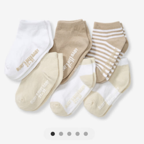 Burt's Bees Baby Unisex Baby Socks Ankle or Crew Height Made with Soft Organic Cotton, 6 Packs with Non-Slip Grips for Babies